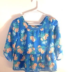 Mudé floral blouse for girl, 7/8